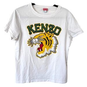 Kenzo Kids Tiger White Short Sleeve Oversized Logo Shirt Streetwear Unisex - L